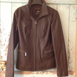East 5th Brown Leather Jacket Sml